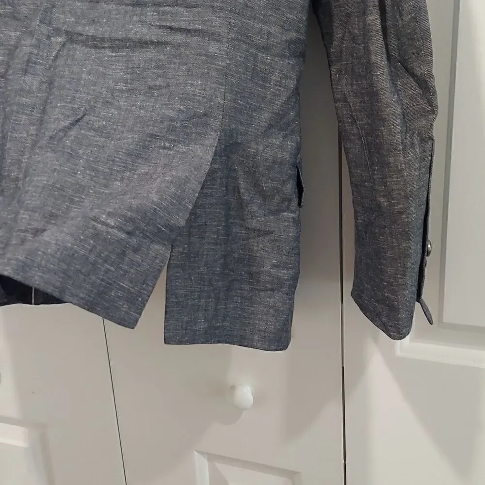 Howe Men’s Blue Cotton Linen Blend Sport Coat Sz 36